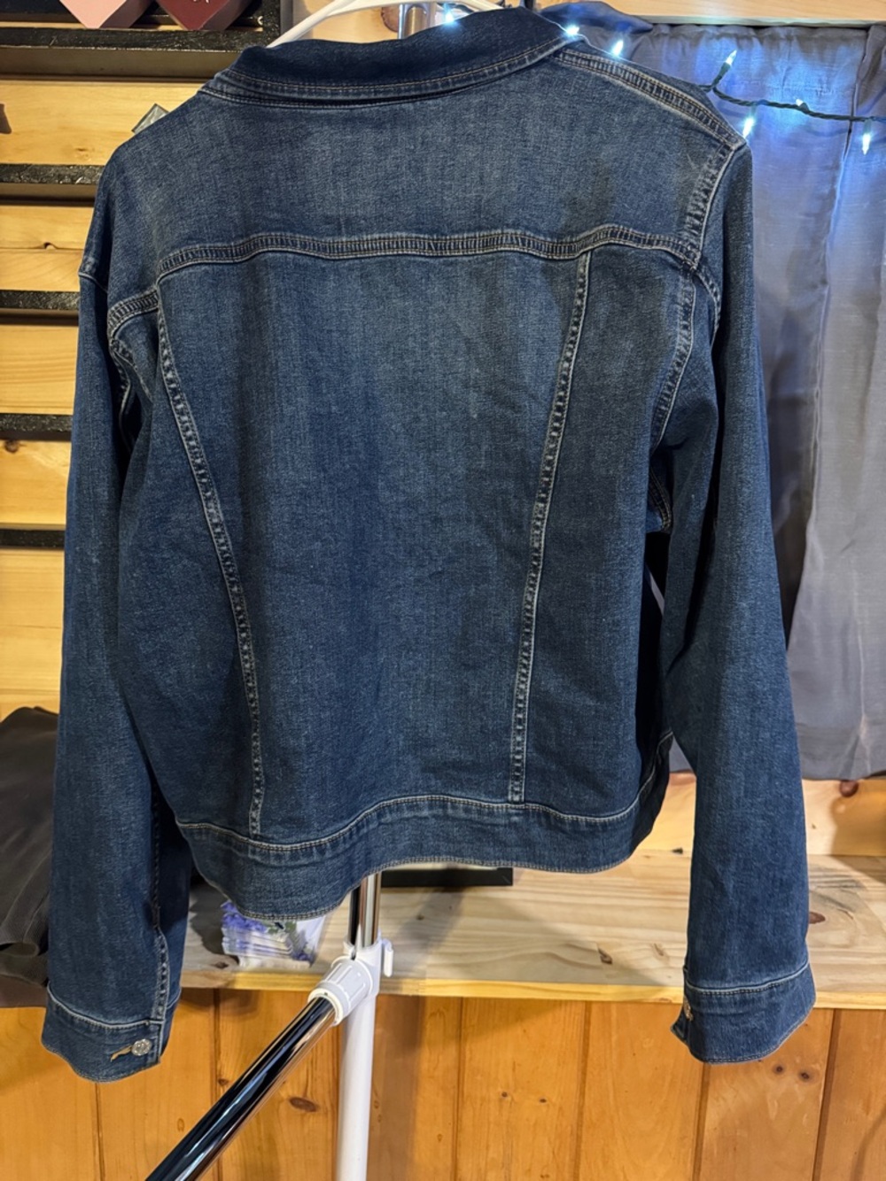 Calvin Klein Dark Indigo Denim Jacket with Contrast Stitching - Picture 3 of 3